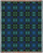 72x54 BLACKWATCH Plaid Blue Green Tapestry Afghan Throw Blanket - $63.36