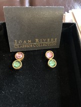 Joan Rivers Multi-Color Crystal Enamel Earrings W/ Box - £19.72 GBP
