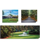 3 Prints Augusta National Camellia Hole 10 Magnolia Lane Masters Golf Pan5 - $110.97 CAD+