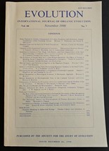 International Journal of Organic Evolution November 1990 Vol 44 No7 Pg 1... - $15.98