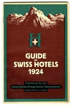 Guide of Swiss Hotels 1924 Switzerland Booklet with Map - £58.26 GBP