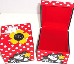 Disney Minnie Mouse Jewelry Box Kids Red Black Polka Dots Theme Parks - £27.83 GBP