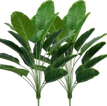 Beebel Artificial Plants Banana 18 Leaves Faux Large Bird Of Paradise Frond, 2 - £33.07 GBP