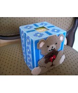 Plastic Canvas Teddy Bear Tissue Box Cover - £9.56 GBP