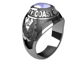Us Coast Guard Ring Ladies TRADITIONAL-Sterling Silver - £234.89 GBP