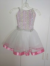 THEATRICALS GIR&#39;S PINK/WHITE SEQUINNED DANCE TUTU COSTUME-MC-BARELY WORN... - £6.73 GBP