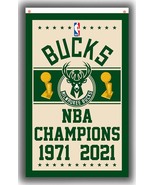 Milwaukee Bucks Basketball team Champions Flag 90x150cm 3x5ft Best Banner - £11.68 GBP