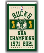 Milwaukee Bucks Basketball team Champions Flag 90x150cm 3x5ft Best Banner - €11,97 EUR