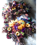 Home Decor Halloween Crow Wreath, Silk Floral Decor, Fall Wreath, Front Door, I - $79.00