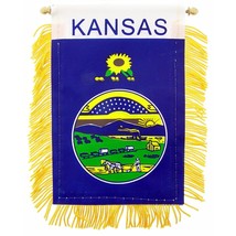 Kansas State Flag Mini Banner 3&quot; x 5&quot; - £20.69 GBP