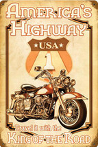 America&#39;s Highway USA 1 Motorcycle  Metal Sign - £23.59 GBP