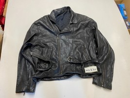 Vintage Leather Motorcycle Jacket Black Armpit/armpit 26&quot; (mc820) - £59.88 GBP