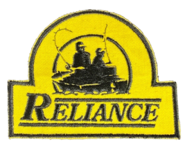 Reliance Embroidered Patch Unused  Rod Angler Lure 3 3/4&quot; x 2 7/8&quot; Vintage - £3.55 GBP