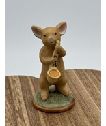 Vintage 1979 Enesco Pig on Base Musician Minstrel Playing Saxophone 3.5&quot;... - €6,40 EUR