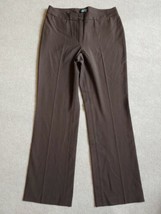 Talbots Heritage Wool Blend Dress Pants Womens Size 10 Brown Straight Leg Stretc - £20.57 GBP