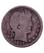 1897-O 25C Barber Quarter in Good Condition, Natural Color - $77.07 CAD