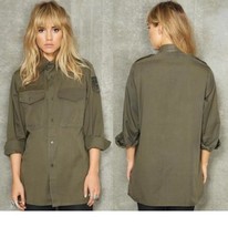 Austrian army fieldshirt shirt jacket olive khaki f2 military mens womens - $10.00