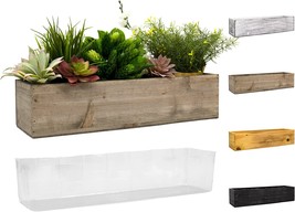 Cys Excel Brown Wooden Planter Box (17&quot;X5&quot; H:4&quot;) With Removable Plastic Liner | - £33.52 GBP
