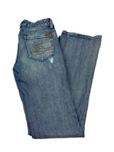 Seven7 Jeans Womens Size 27 (28x32) Blue Bootcut Distressed Low Rise Pants L@@K - £12.51 GBP