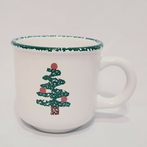 Christmas Tree Coffee Mug 12 oz Cup Furio Italy Holiday Green Red  - £11.26 GBP