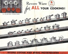 1940s Revere Ware Copper Brass Pots Pans MCM Print Ad Insert Print Beginner Set - £7.78 GBP