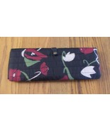 Mink Company Co Travel Jewelry Bag Black Floral Fabric Divided  - $12.86