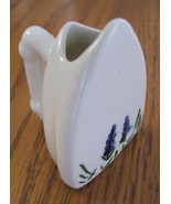 Bluebonnet Hand Painted Toothpick Holder 2 1/8&quot; Tall White Iron Shaped - $9.89