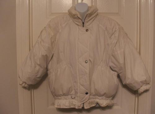 Primary image for J Gallery Duck Down Filled Solid White Ski Jacket Parka Size Medium M Warm