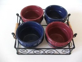 5 Piece Serving Set 4 Nut or Condiment Bowls Metal Serving Tray Handles ... - £23.45 GBP