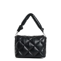 Women Feather Down Padded Leather Handbag Purse Winter Quilted Fashion Chain Sho - £59.31 GBP