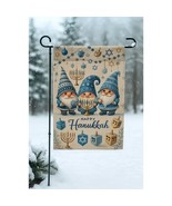 Happy Hanukkah Garden Flag – Festive Gnomes &amp; Menorah Design (12x18) - €10,12 EUR