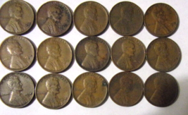 1930-D Lincoln Wheat Cents - Good/Very Good/Fine detail - 15 coins - £3.95 GBP