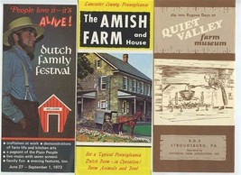 6 Pennsylvania Dutch Amish Country Brochures with Maps 1970&#39;s  - £18.72 GBP