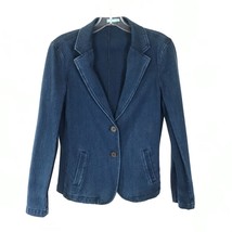 NWOT Womens Size Medium J. McLaughlin Blue Vintage Wash Denim Blazer Jacket - $48.99