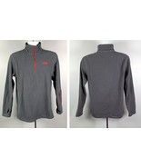 The North Face Fleece Pullover Mens Small 1/4 Zip Polyester Gray Red Trim - £27.21 GBP