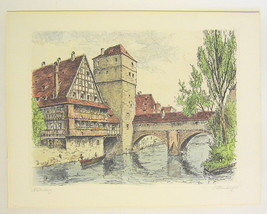 Nuremberg Executioners Bridge Print Hand Pulled by Jllenberg - $39.20