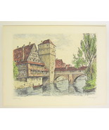 Nuremberg Executioners Bridge Print Hand Pulled by Jllenberg - £30.82 GBP