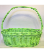 Large Green Wicker Basket with Handle AS IS - $24.99