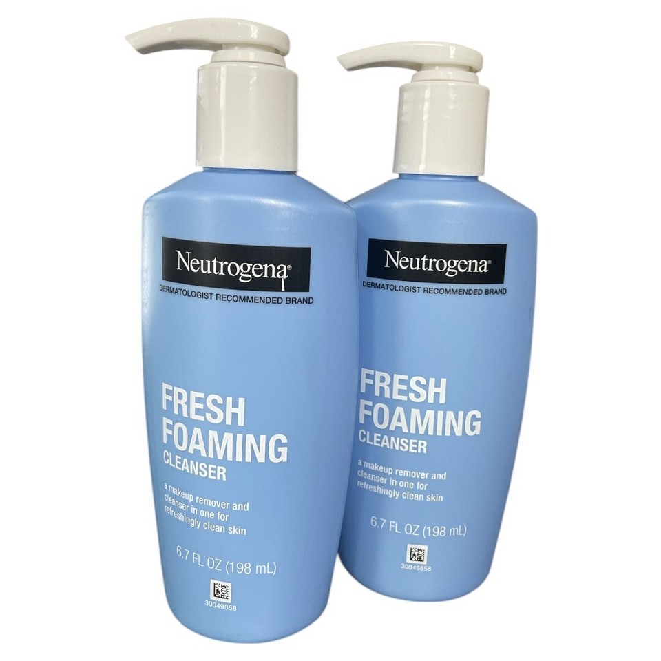 Lot of 2 Neutrogena Fresh Foaming Cleanser Makeup Remover 67 oz