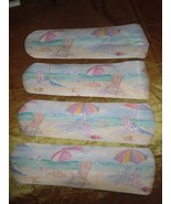 CUSTOM BEACH CHAIR UMBRELLA SAND CASTLE ON THE OCEAN ~ SOFT WATER COLOR ... - $2,186.05 MXN