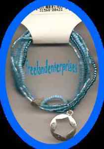 Bracelet Beaded 104 Stretchie Blue w/Star NEW 6 total - £9.45 GBP