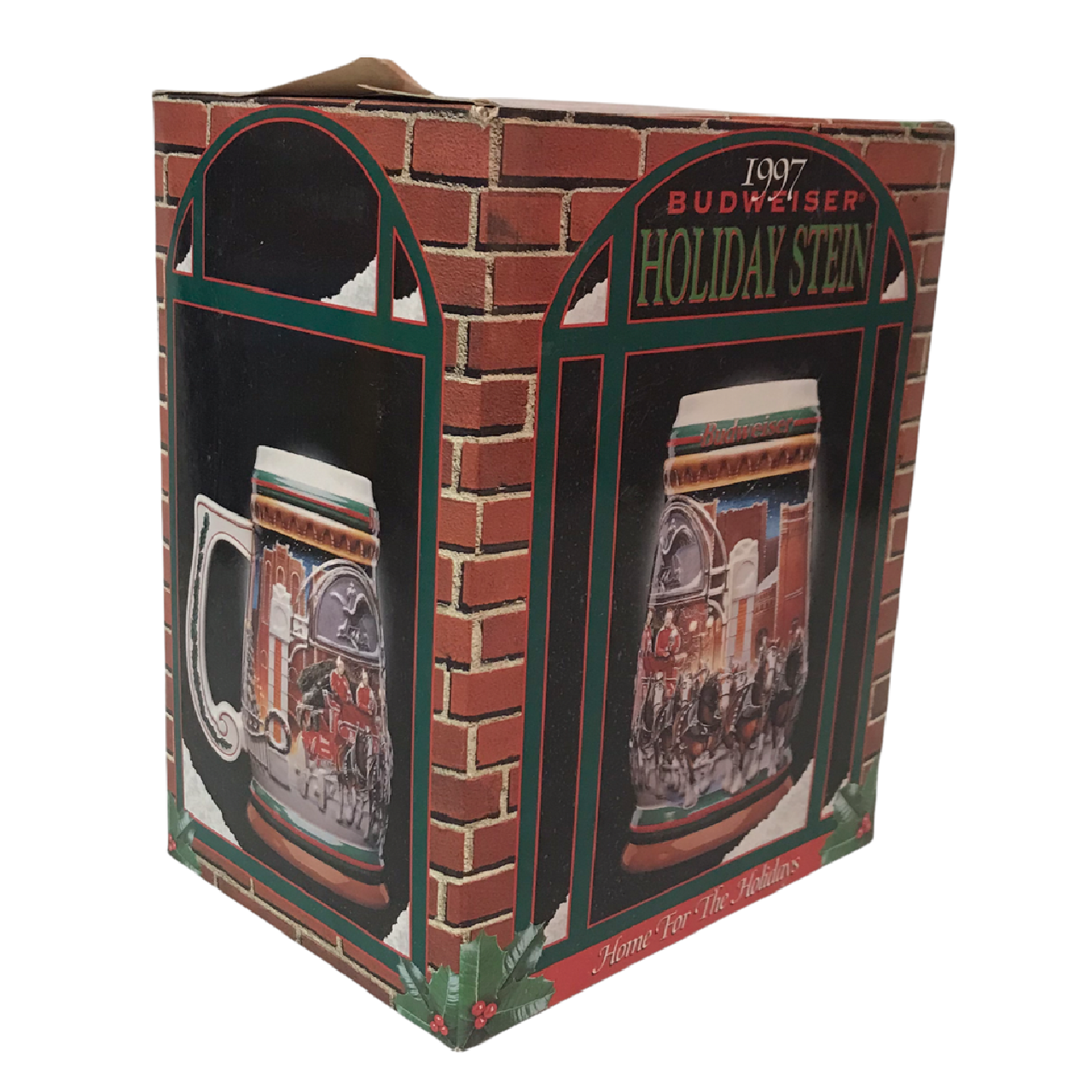 Budweiser Holiday Series Stein 1997 Clydesdales Horses Christmas Beer Wagon Box - $16.42