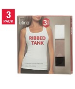New Women&#39;s Felina Ribbed Tank, 3-pack Black, White, Tan Mul Sizes 18366... - $33.89 CAD