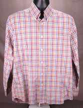 Alan Flusser Shirt-Blue Plaid-M-Button Up-Dress Up-Casual-Light-Collar-Clean vtg - £20.16 GBP