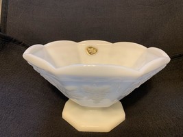 NWT! Anchor Hocking Milk Glass Fruit Bowl Grape Design Compote Pedestal White  - £3.03 GBP