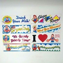 8 Vintage Howdy Doody Bumper Sticker Lot 1988 Clean Your Room Drink Milk... - £31.18 GBP