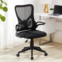 Vecelo Mid-Back Mesh Ergonomic Office Chair In Black With Telescoping Armrests, - $68.95