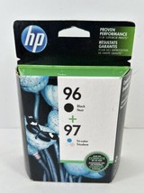 GENUINE 2-PACK HP 96 BLACK &amp; 97 TRI-COLOR INK C9353FN DATE 2017 - $34.64