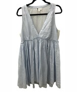 Floreat Anthro M Blue Silk Blend Ethereal Baby Doll Coquette Lolita Mini... - $47.54 CAD