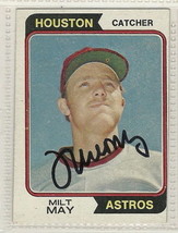 milt may signed autographed card 1974 topps WS Champ - £10.92 GBP